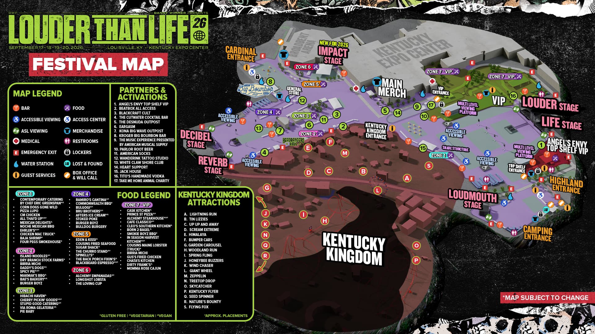 Louder Than Life 2026 official festival map